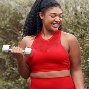 Fabletics maran seamless sports bra color red